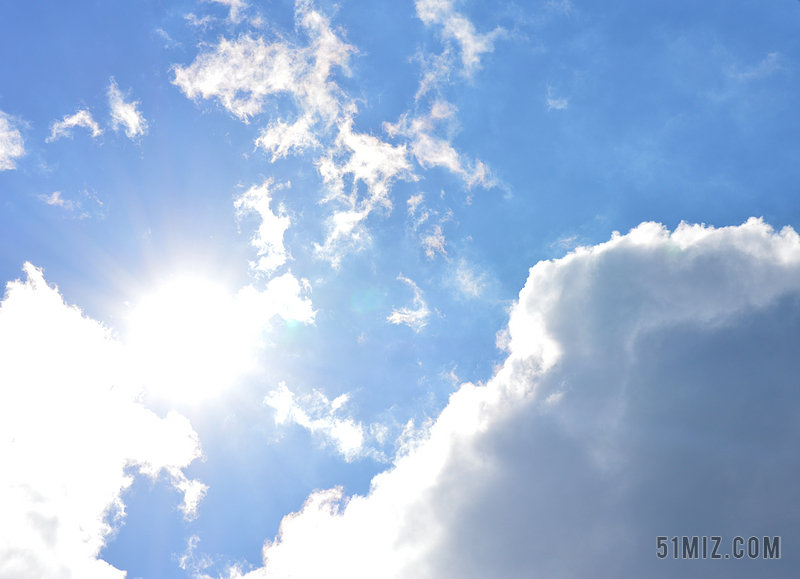 天空自然景觀藍天白雲晴空萬里太陽照耀背景圖片