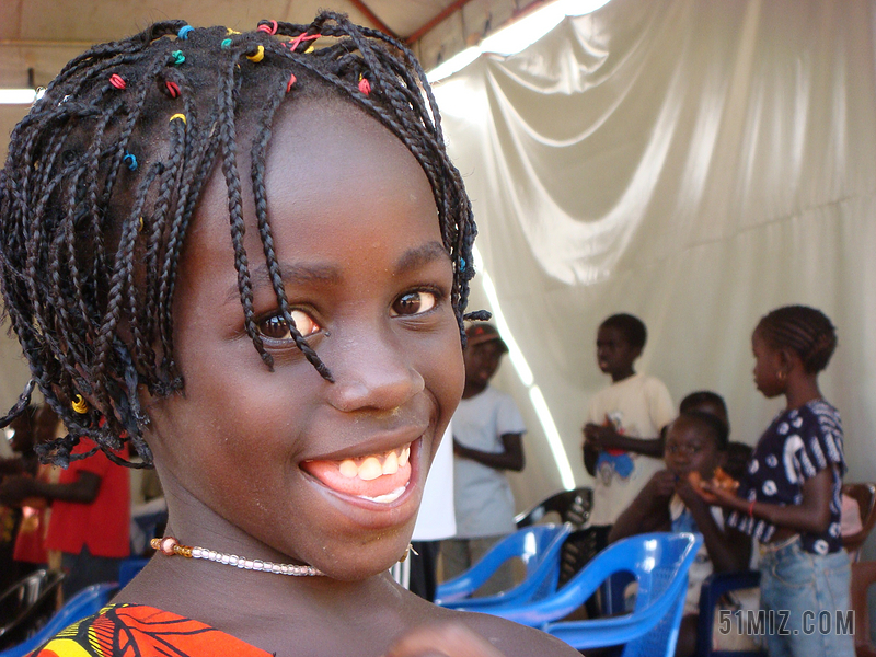 女孩 非洲 几内亚 几内亚比绍 黑 儿童 肖像 快乐 头发