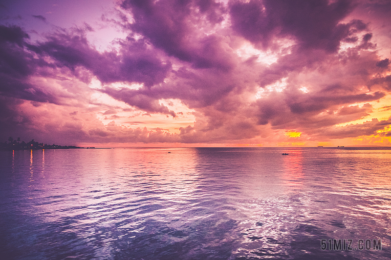 日落夕阳太阳海海水大海天空云云朵天空雨下雨惬意图片免费下载 觅知网