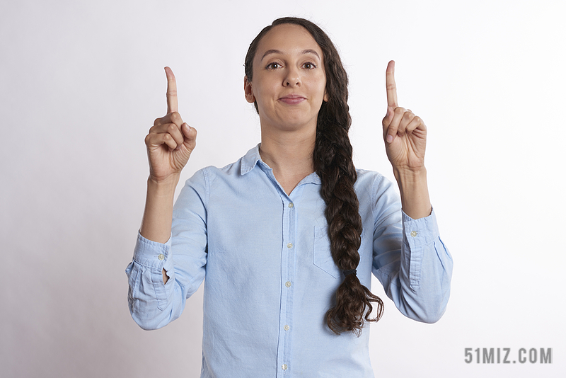 指点 手指 女子 手指指向 手点 方向 手势 指着手指