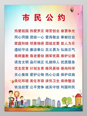 市民公約市民公約城市建設市民文明公約城市文明公約海報設計