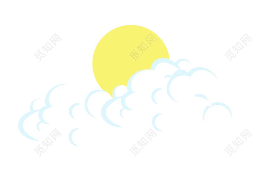 太阳夏天夏日黄日白云png素材免费下载 觅知网