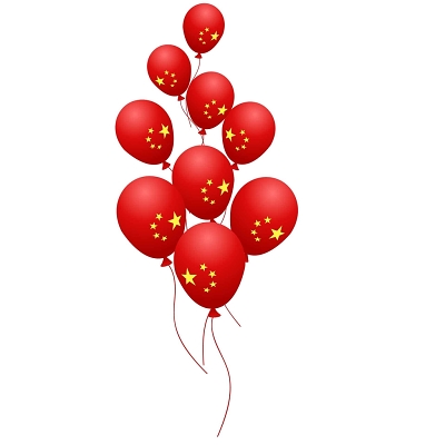 卡通国庆节国庆烟花气球素材元素