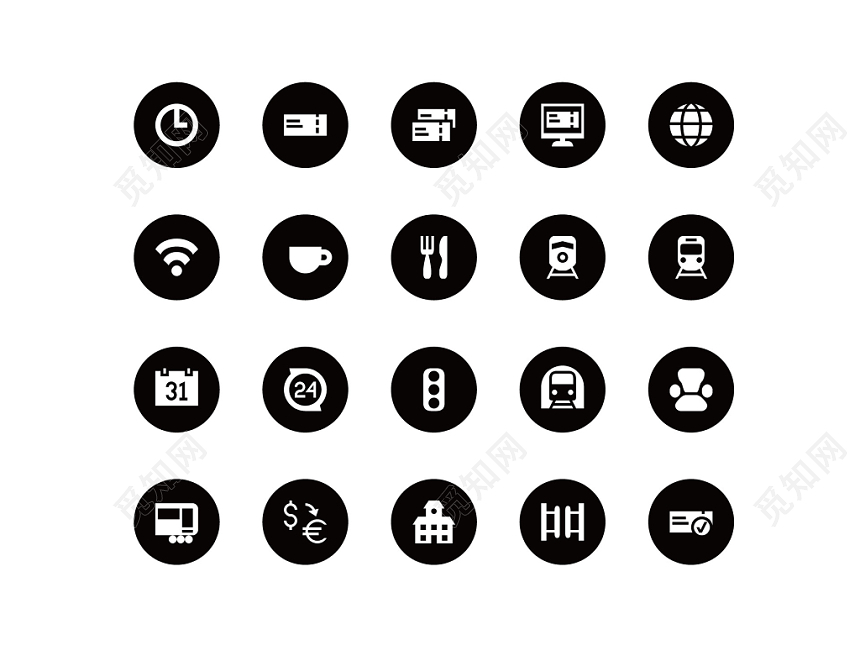Ui设计icon图标旅游酒店图标素材免费下载 觅知网