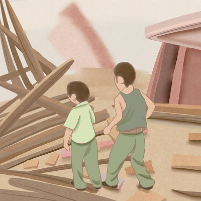 卡通手绘地震火灾逃生图片素材免费下载 - 觅知网