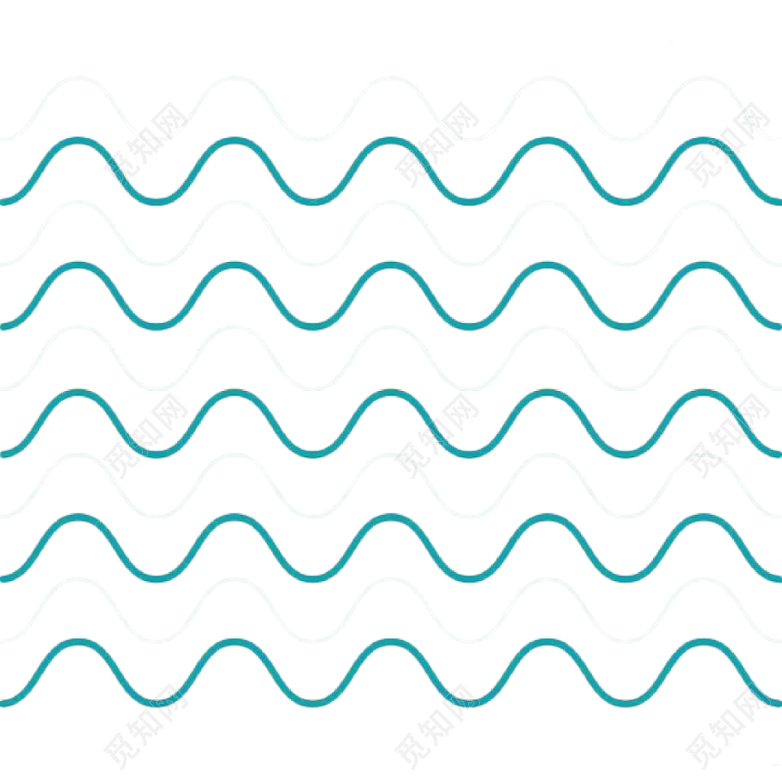 简约绿色波浪线线条波纹线素材免费下载 觅知网