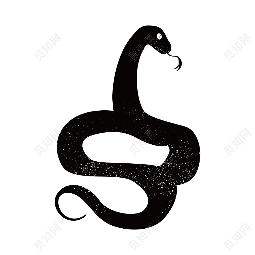 黑色蛇动物简约剪影素材免费下载 觅知网