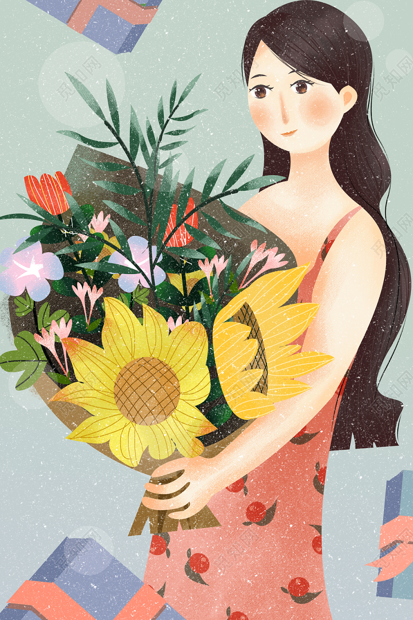 扁平手绘妇女节感恩节感谢花束礼盒海报人物背景插画图片素材免费下载 觅知网 扁平手绘妇女节感恩节感谢花束礼盒海报人物背景插画图片素材免费下载 觅知网