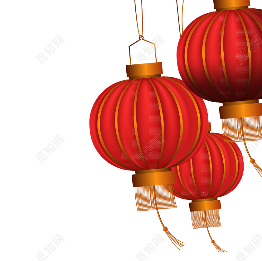 红色灯笼春节新年中国风红灯笼矢量素材免费下载 觅知网