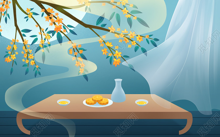 古风秋天中秋桂花风景季节秋原创插画素材免费下载 觅知网 古风秋天中秋桂花风景季节秋原创插画素材免费下载 觅知网