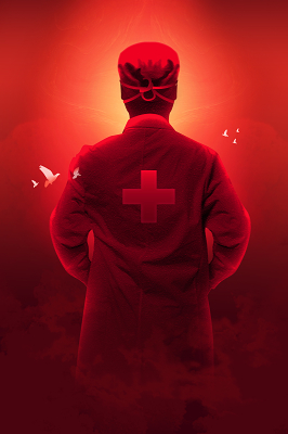 抗疫红色大气医生医护人员逆行者抗击疫情中国加油海报背景