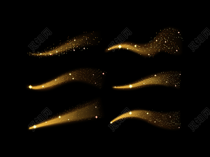 金色粒子光效矢量素材