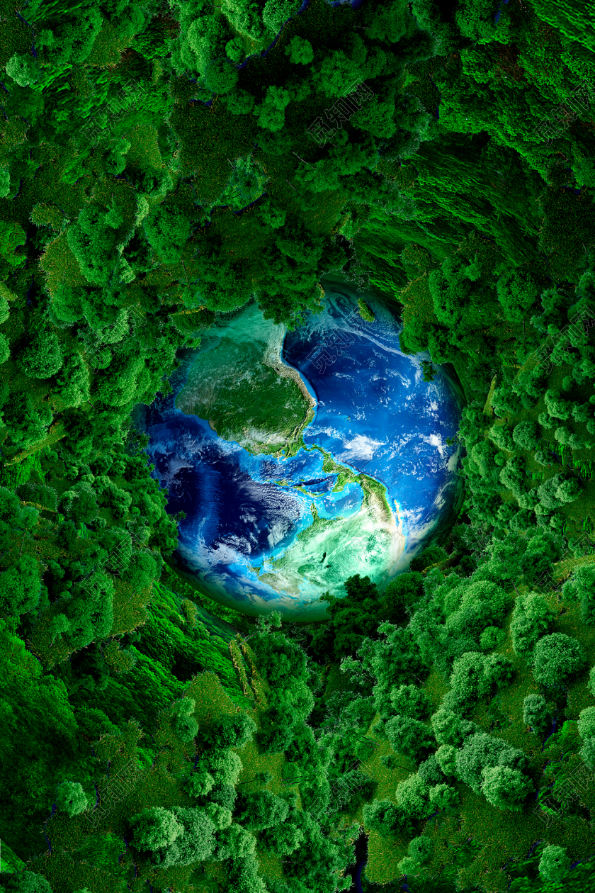 绿色创意小清新4月22日世界地球日森林环保背景素材免费下载 觅知网
