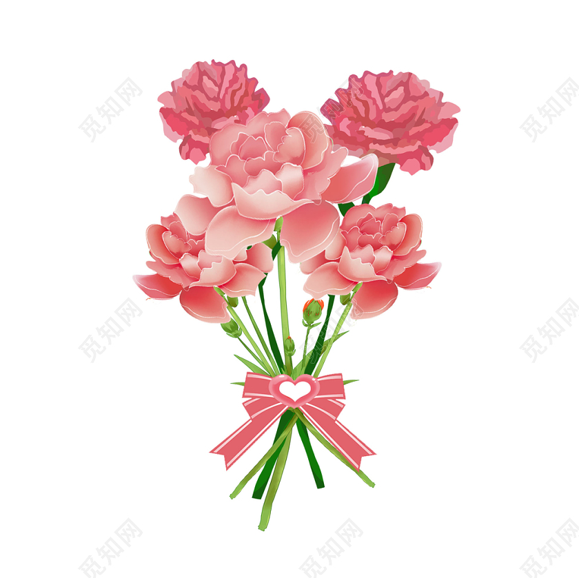 红色母亲节节花康乃馨花朵png素材免费下载 觅知网