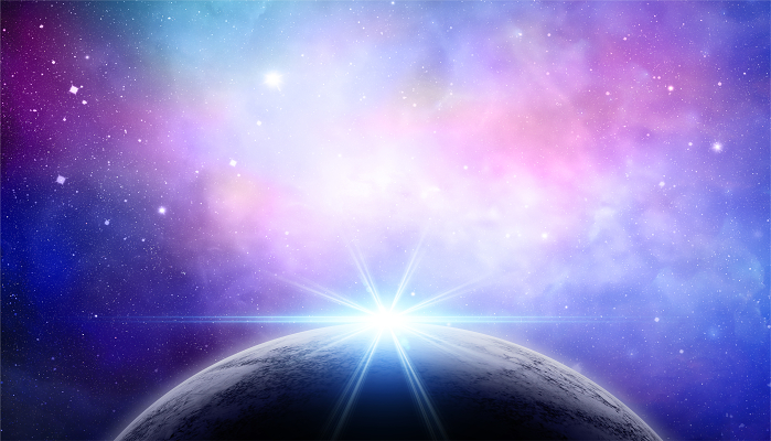 紫色绚烂星空宇宙行星海报展板背景免费下载 觅知网
