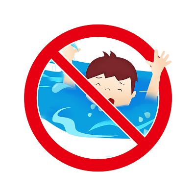 防溺水警示牌 卡通图片