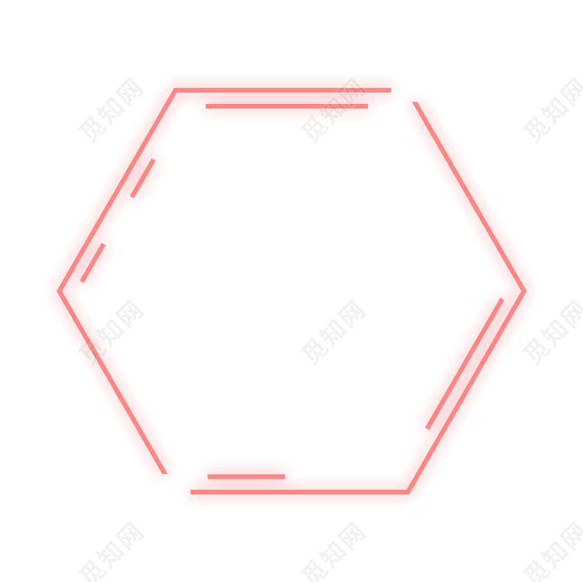 粉色线条边框元素六边形边框png素材免费下载 觅知网