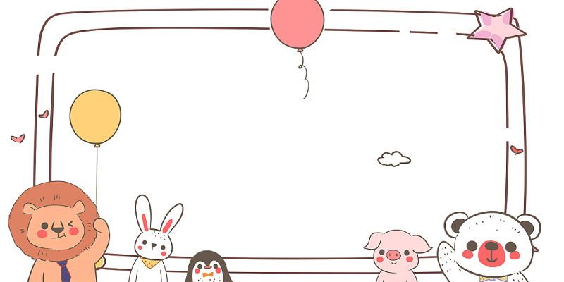 动物气球卡通背景