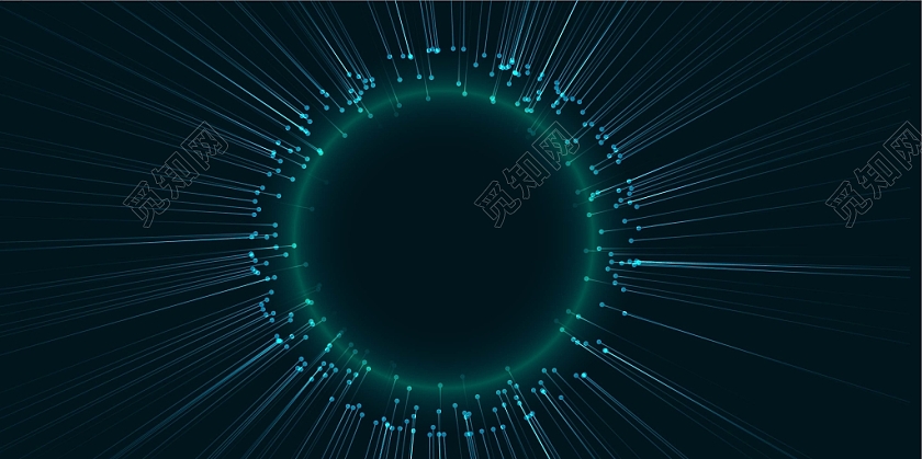 绿色高级科技粒子感科技光线线条光束圆圈光圈背景免费下载 觅知网