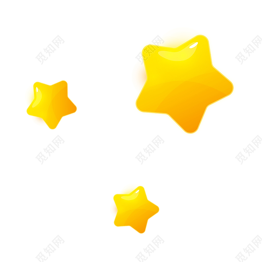 黄色卡通手绘星星五角星元素png素材免费下载 觅知网