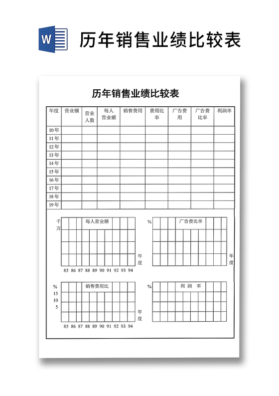 每月业绩对比表格图图片